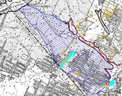 Mine map, topo contours help establish mine pools and probable drainage zone
