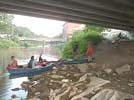 rocky access under Main Street Bridge in Carnegie