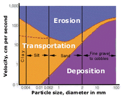 fluvial processes determine creekbank morphology